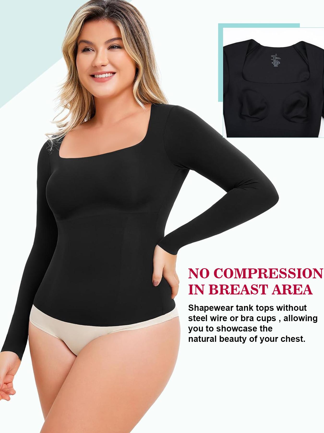Women's Seamless Slim-Fit Long Sleeve Top, High Elasticity Comfortable Breathable Fabric, Casual All-Season Wear, No Underwear Needed