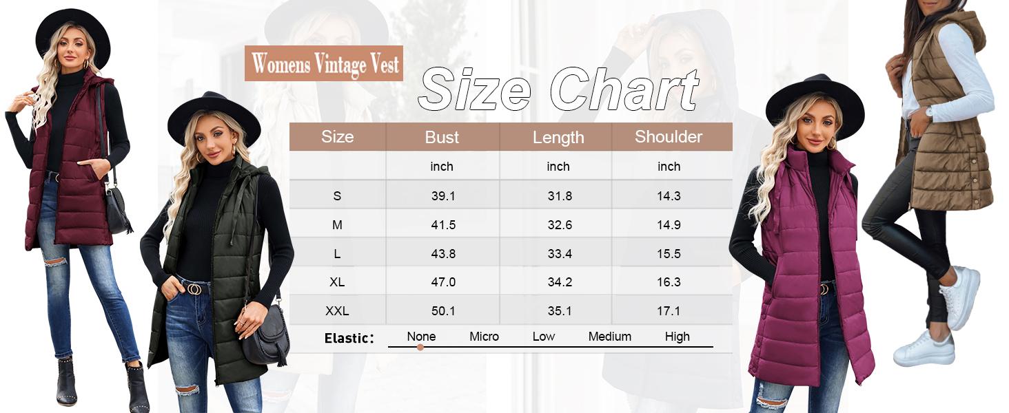 Goranbon Women Long Vest Solid Color Sleeveless Hood Winter Puffer Vest Outwear Goranbon Women Long Vest Solid Color Sleeveless Hood Winter Puffer Vest Outwear