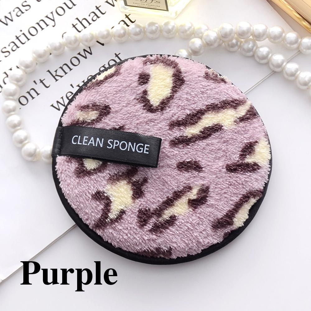 1/4pcs Leopard Print Microfiber Makeup Remover Pad, Reusable Wet & Dry Cleansing Towel, Lazy Women's Skincare Tool, Round Hanging Hook Design