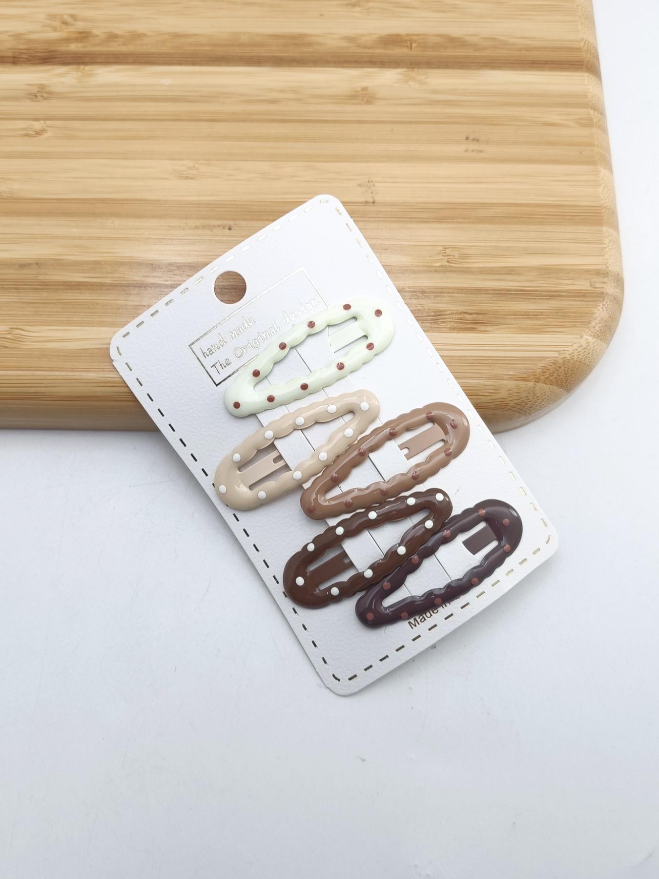 1 Pack of 5 Cute Floral Hair Clips, Small Metal Bb Clips, All Seasons Accessory, Perfect for Daily Use, Stylish and Practical