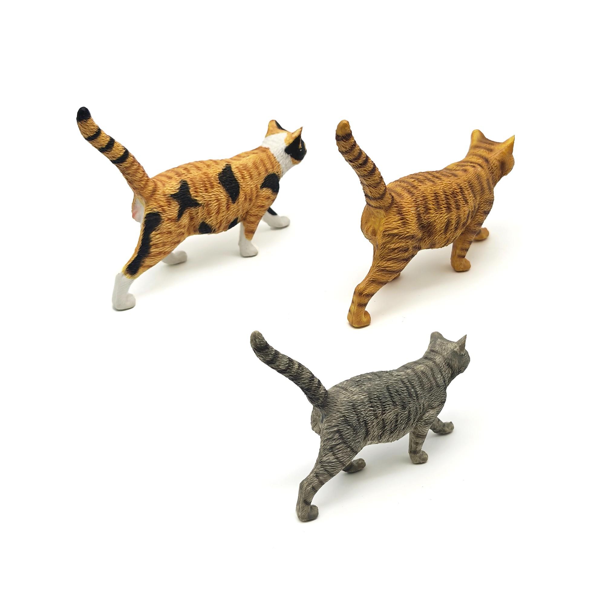 Realistic PVC Standing Cat Animal Model, Lifelike Design Cat Statue Decoration, Home Decor and Collection, Garden Office Desk Bonsai Rockery Miniature Scene