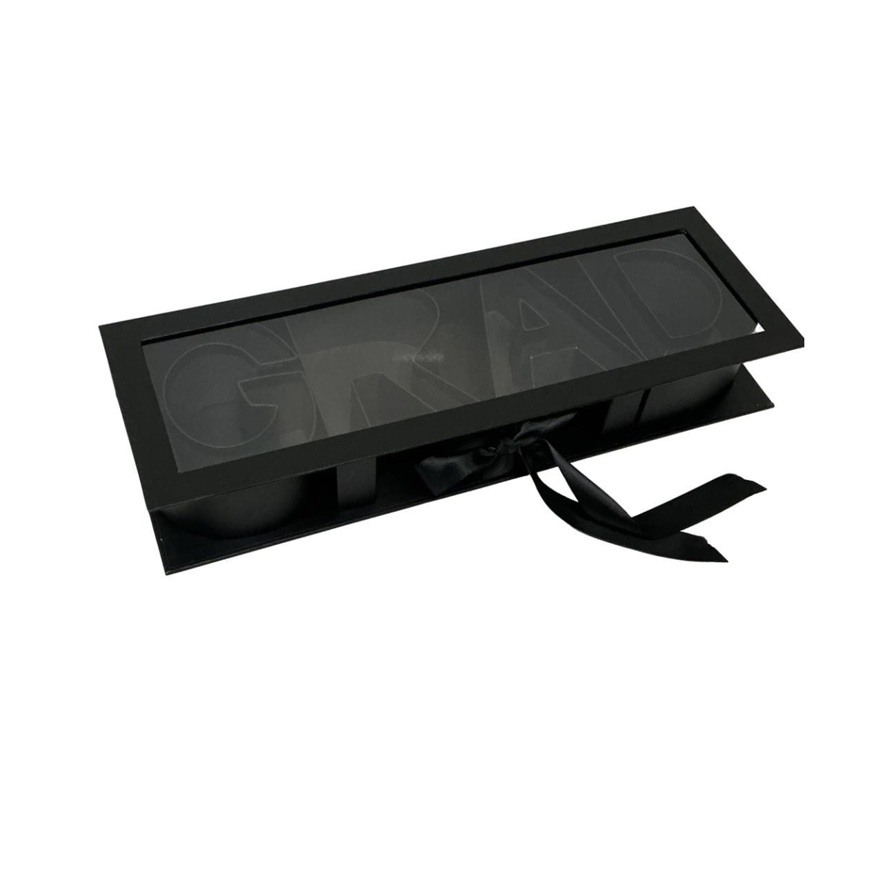 Creative Graduation Gift Box with Transparent Letter Lid, Empty Packaging for Flowers, Perfect for Graduation Celebrations