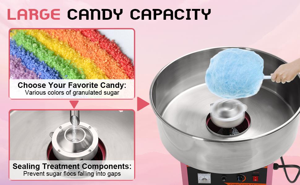Cotton Candy Machine Commercial, 1000W Electric Cotton Candy Machine, Cotton Candy Maker with Stainless Steel Bowl, Sugar Scoop, Storage Drawer, Perfect for Family Party, Kids Birthday Cotton Candy Machine Commercial, 1000W Electric Cotton Candy Machine, Cotton Candy Maker with Stainless Steel Bowl, Sugar Scoop, Storage Drawer, Perfect for Family Party, Kids Birthday