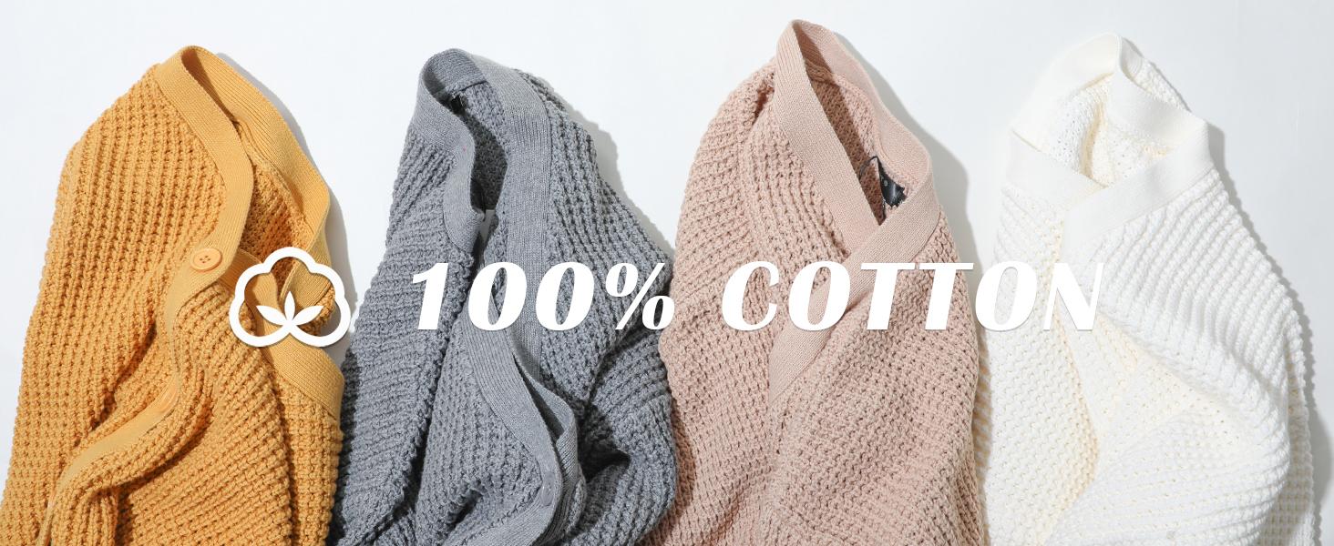 QUALFORT Women's Spring Cardigan Sweater 100% Cotton Button-Down Long Sleeve Oversized Knit Cardigans QUALFORT Women's Spring Cardigan Sweater 100% Cotton Button-Down Long Sleeve Oversized Knit Cardigans