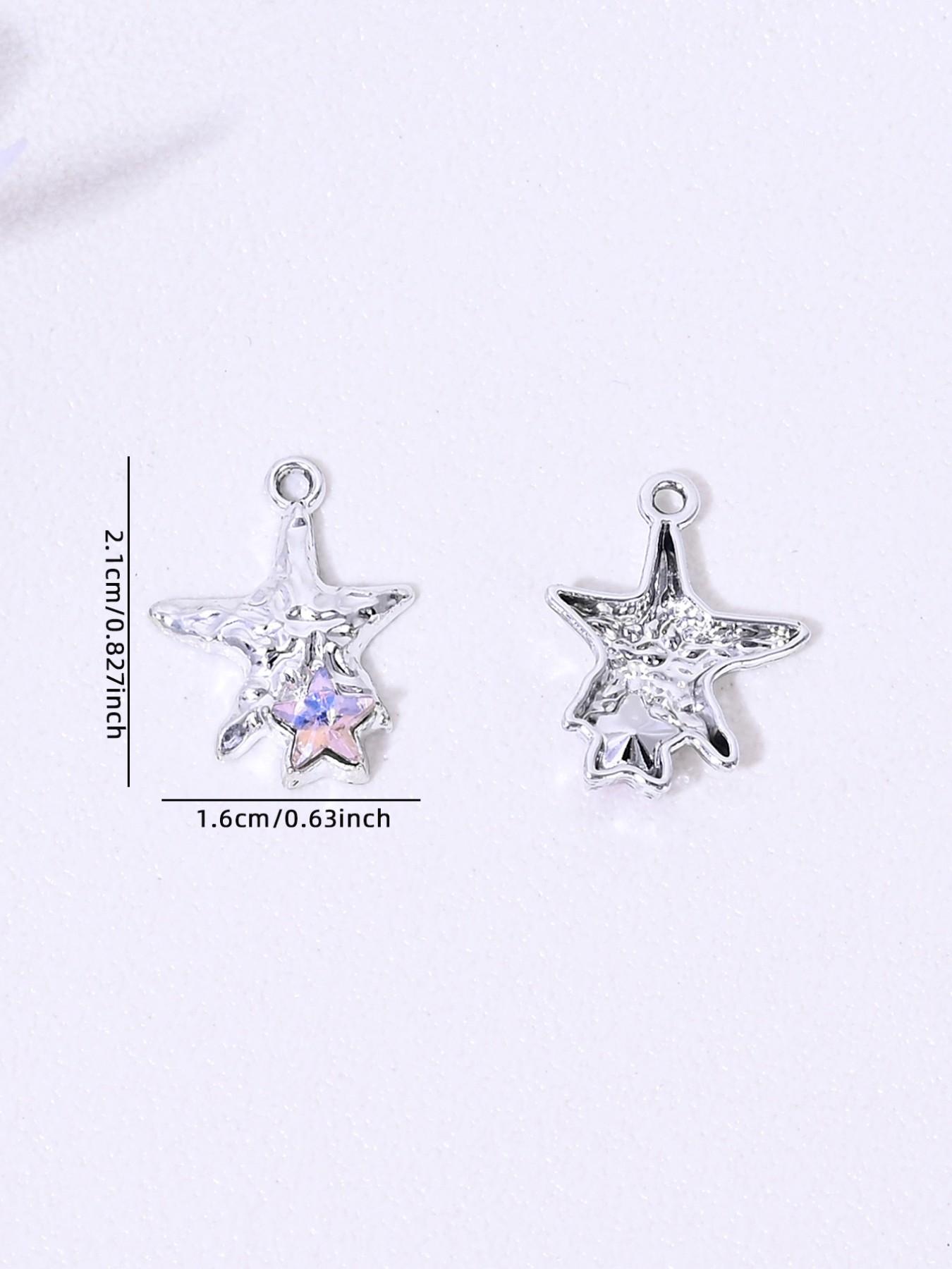 10 Sweet Oceanic Shell Starfish Charms, Perfect for DIY Jewelry Making, Earrings, Necklaces, Bracelets, Keychains, Daily Accessories