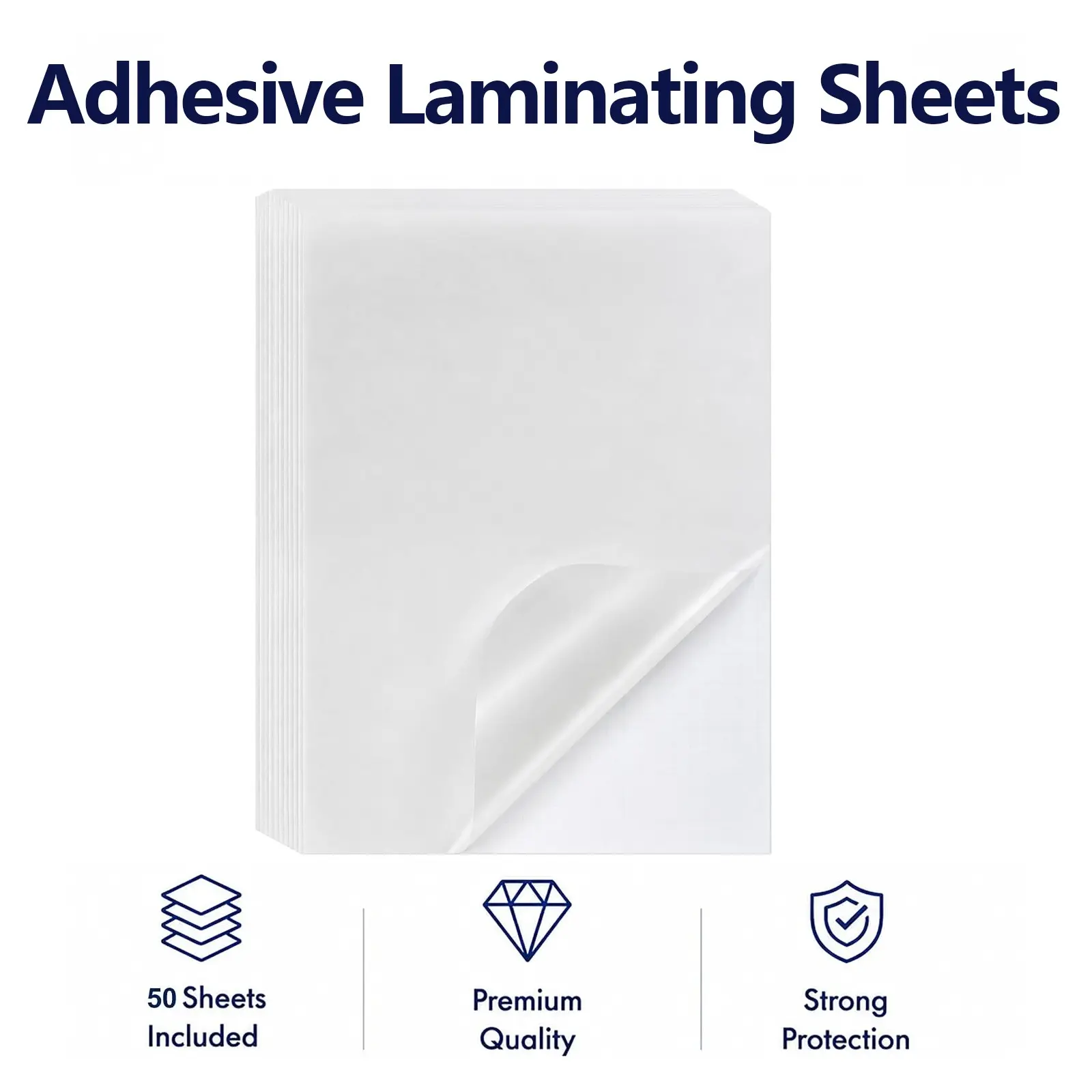 50 Sheets A4 Matte Adhesive Laminating Sheets, Self Adhesive Waterproof Matte Laminate Sheets, Ideal for Photo Scrapbook & Document Craft