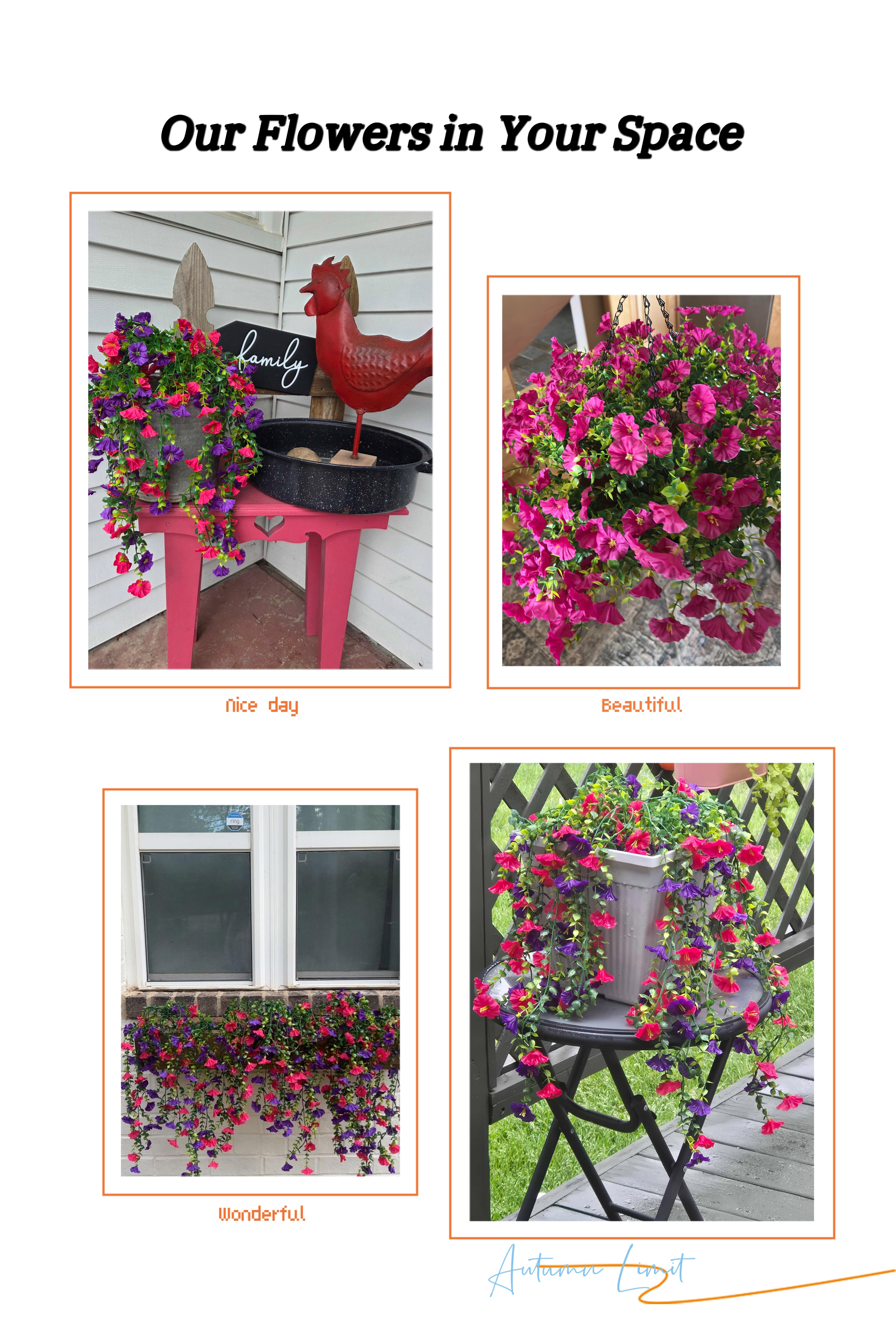 2/4/6Pack Artificial Morning Glory Vine, Faux Flower, Spring/Summer Decoration Decorative Flowers for Home Party Wedding Outdoor Yard Wall Hanging, Ornaments, Mother's Day Gifts 2/4/6Pack Artificial Morning Glory Vine, Faux Flower, Spring/Summer Decoration Decorative Flowers for Home Party Wedding Outdoor Yard Wall Hanging, Ornaments, Mother's Day Gifts