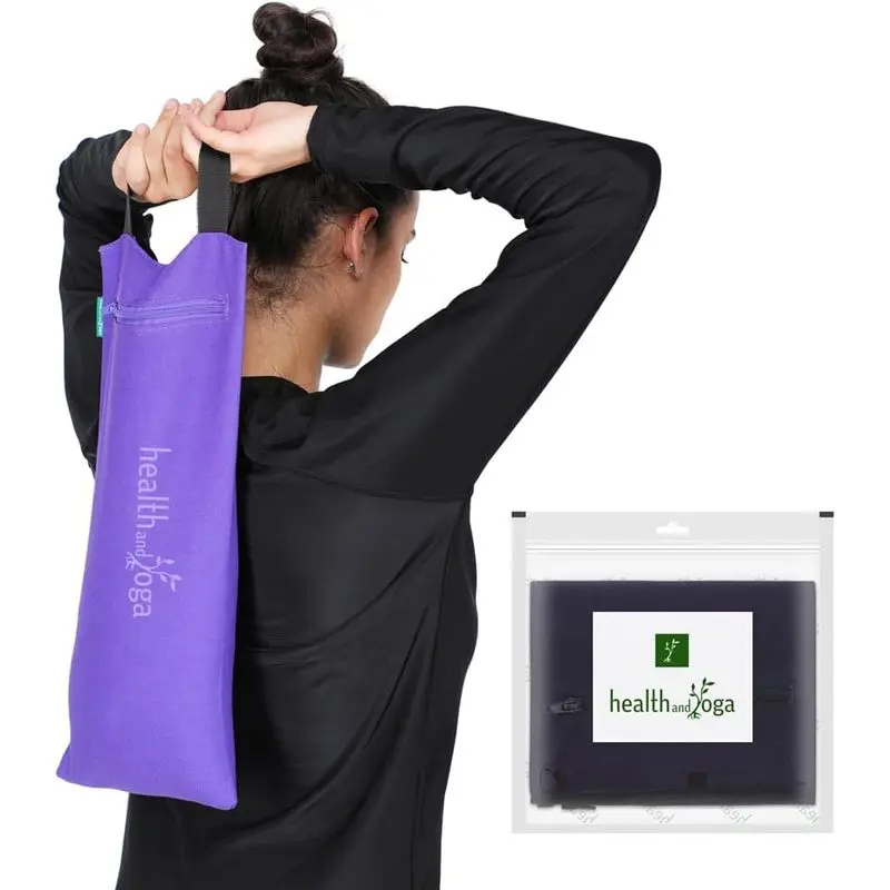 Outdoor sports HealthAndYoga(TM) Yoga Sand Bags - Double Bag with Inner Waterproof Bag - Prop for Adding Weight and Support (Blue)