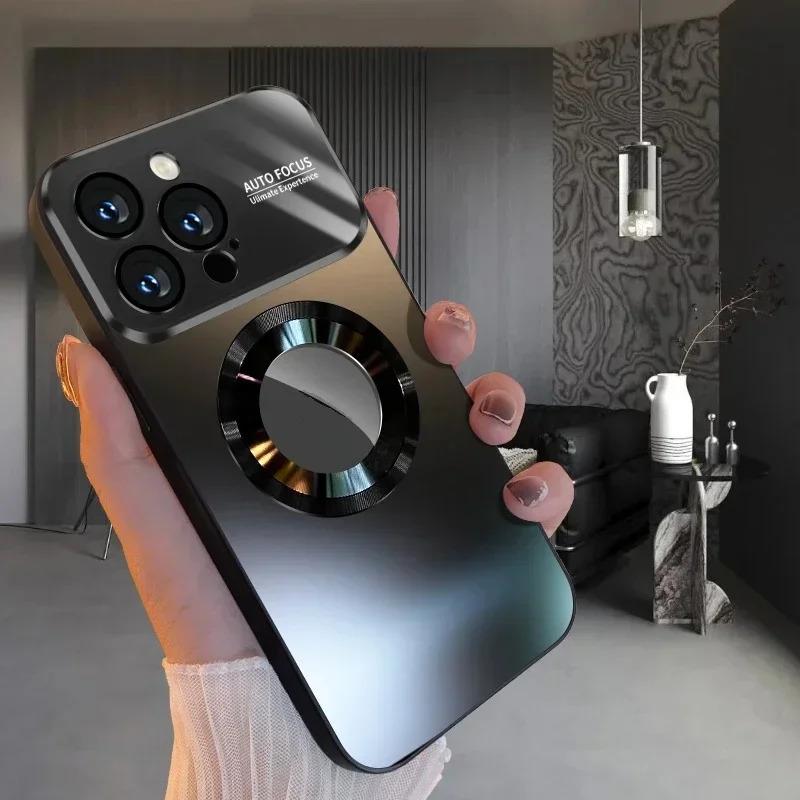 2026 New Titanium Metallic Matte Case For iPhone 17 Air 16 15 14 13 12 11 Pro Max Plus For Magsafe Lens Camera Protection Cover Cellphone Protective