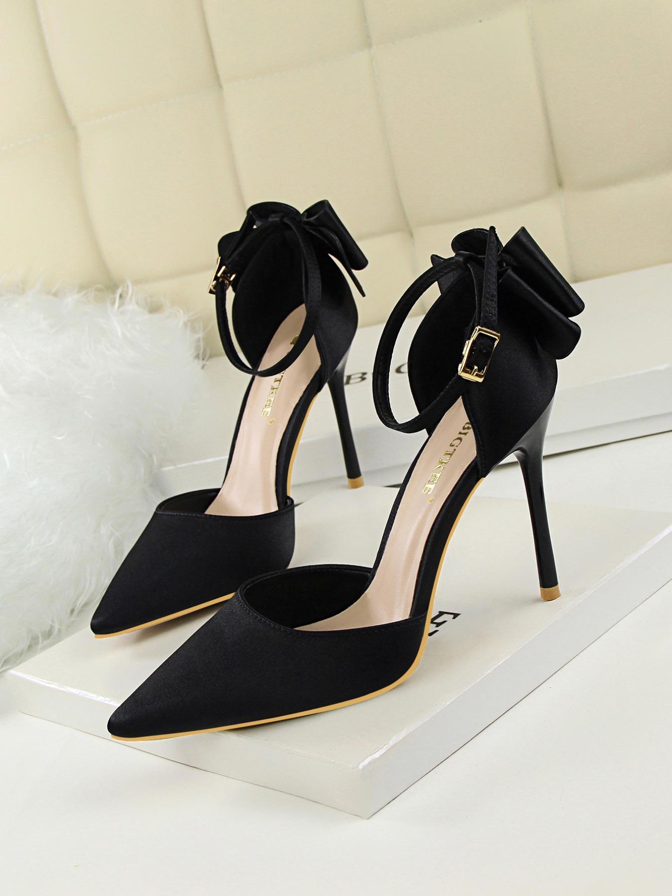 Women's Elegant Bowknot Design Stiletto Heels, Fashionable Pointed Toe High Heels for Party, Daily Wear for Women & Girls, Stiletto Heeled Pumps