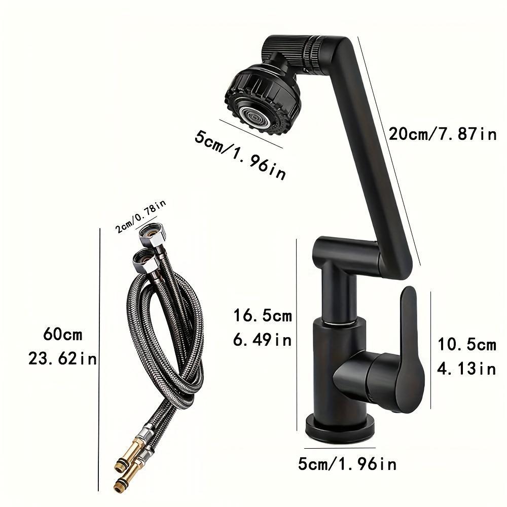 1080° Swivel Kitchen Sink Faucet Bathroom Faucet Mixer Deck Mount Splash Resistant Shower Faucet