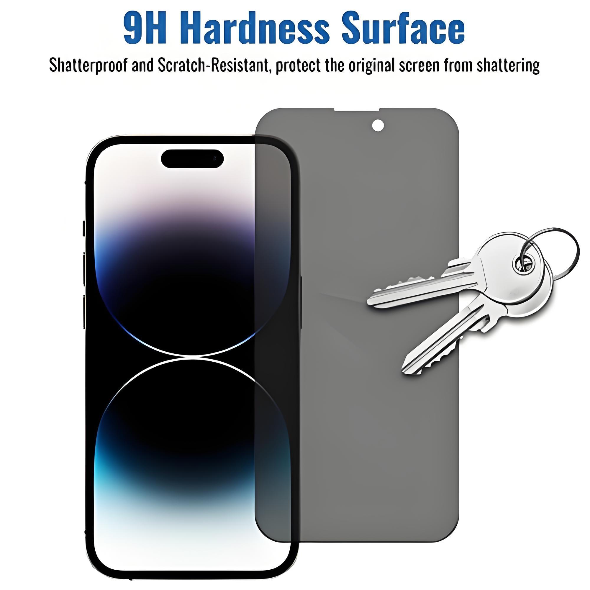 3-pack Privacy Screen Protector, Accessories, compatible with iPhone 17 Pro Max ,16 Plus,15,14,13 MINI,12,11, sensor protection, Dynamic Island compatible, 9H anti-spy private tempered glass film, scratch-resistant, case-friendly, easy to install