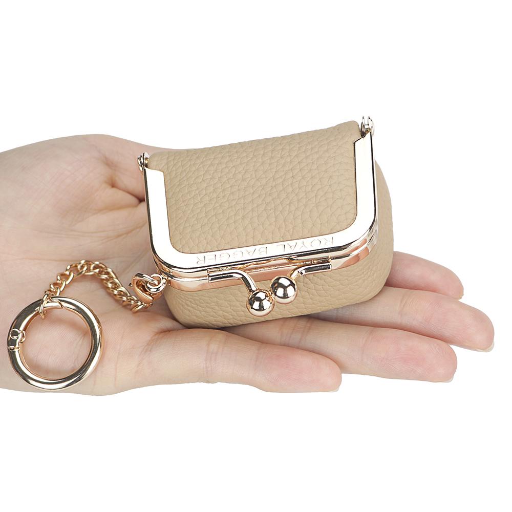Royal Bagger Genuine Leather Mini Coin Purse, Solid Color Kiss Lock Change Pouch, Casual Style Small Storage Bag for Women 1894 SpringStatements