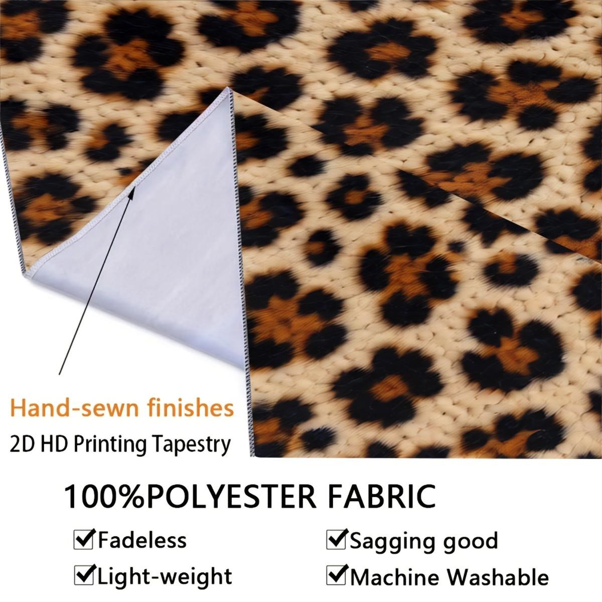 1Pcs Vintage Leopard Print Art Tapestry, Smooth Wrinkle Resistant Durable, Multi-Functional Wall Hanging Decor for Rental & Homestay