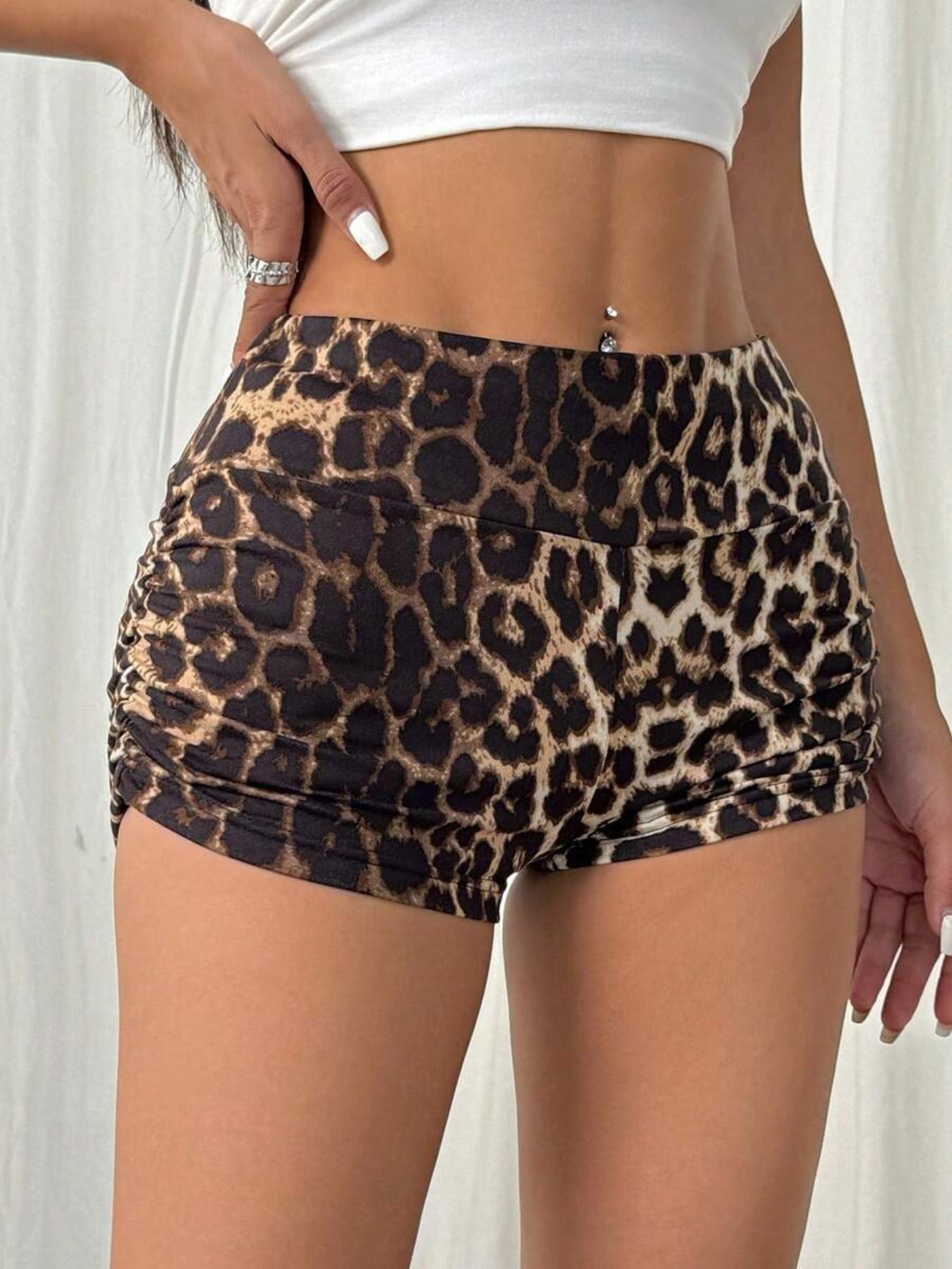2-Pack Value Set, Matching Short-Sleeve Tees & High-Waisted Leopard Print Shorts, Comfortable Sleepwear for Lazy Days & Cozy Nights