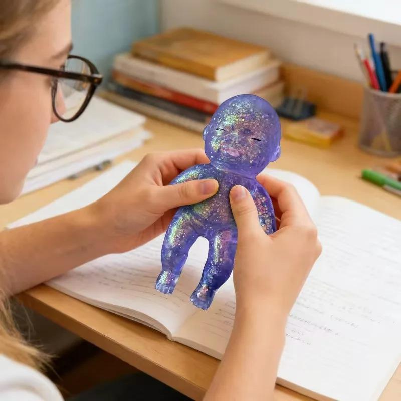 Crystal Loose Powder Doll Squishy Transparent Starry Sky Slow Rebound Fidget Toy Handmade Stress Relief Squeeze Toy for Kids Adu