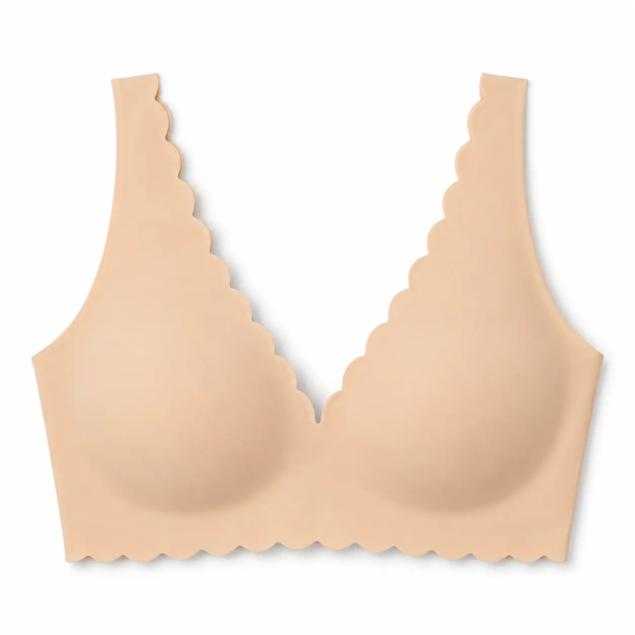 Women Jelly Bras No Underwire Scalloped Push Up Buttery Soft Tshirt Bra Seamless Full Coverage Convertible Everyday Bra Casual Breathable