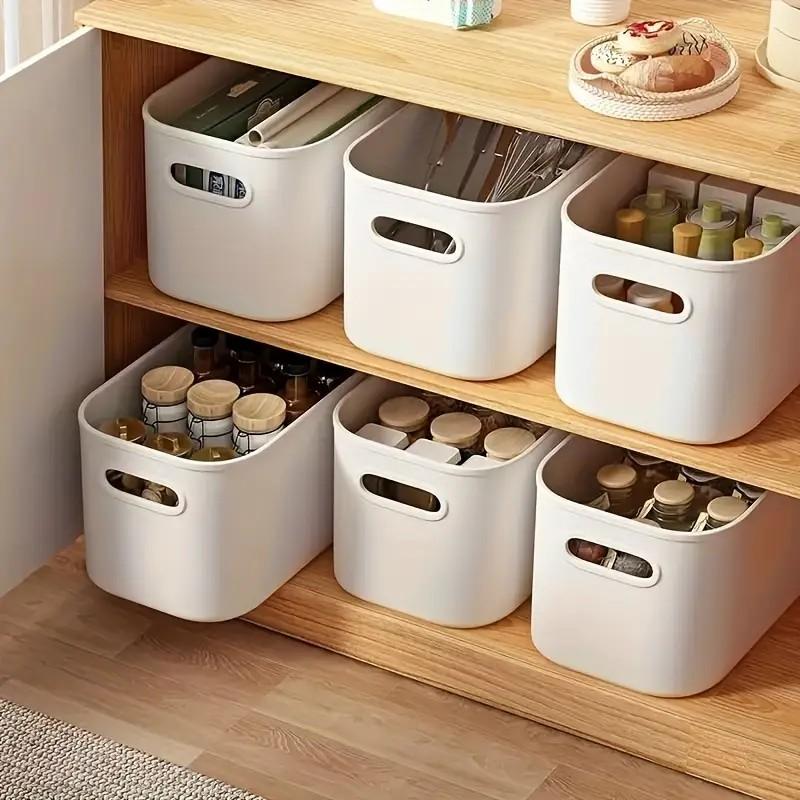 6-Pack Stackable Storage Bins with Lids - Waterproof for Office, Bathroom & Snacks Boxes Organiser house organizers boyfriend basket room organization products house organizers boyfriend basket room organization products