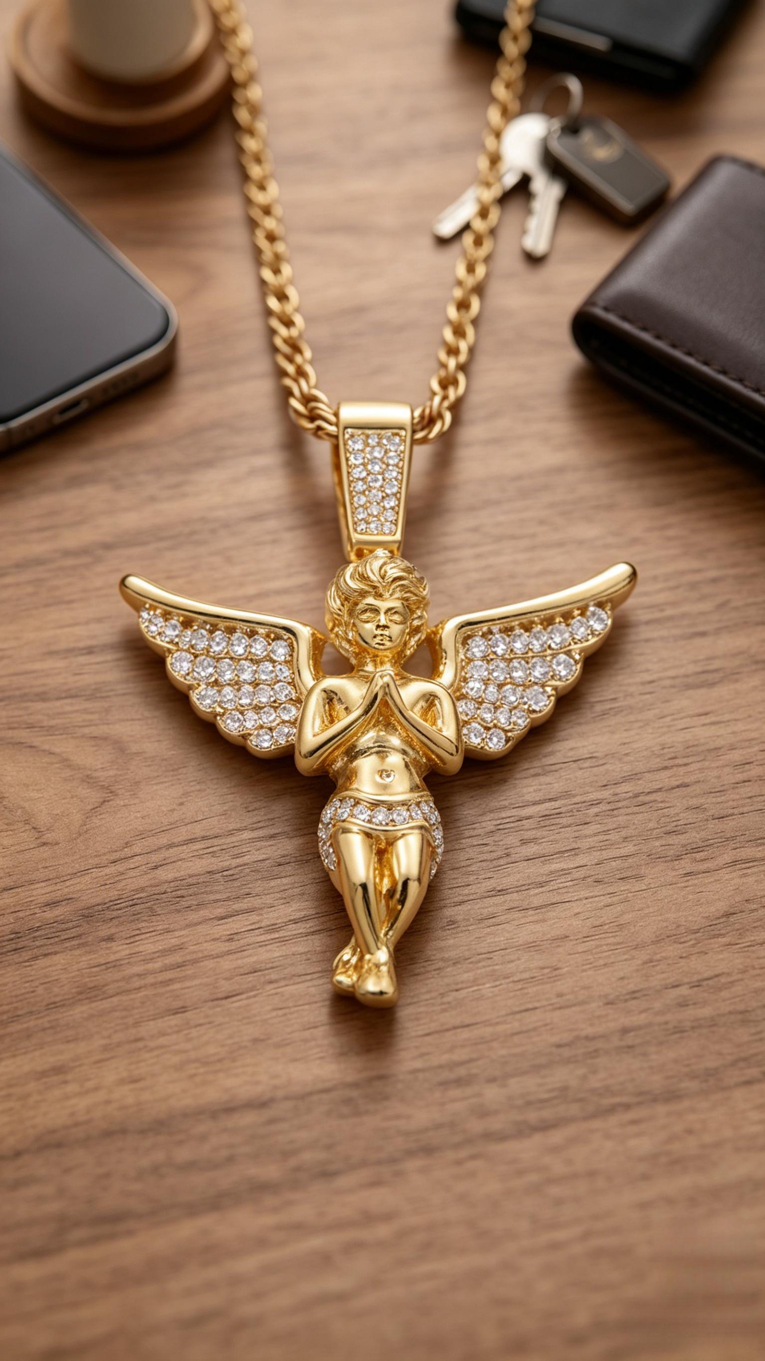 Premium Angel Pendant Necklace, Durable Alloy Construction for Daily Use Premium Angel Pendant Necklace, Durable Alloy Construction for Daily Use