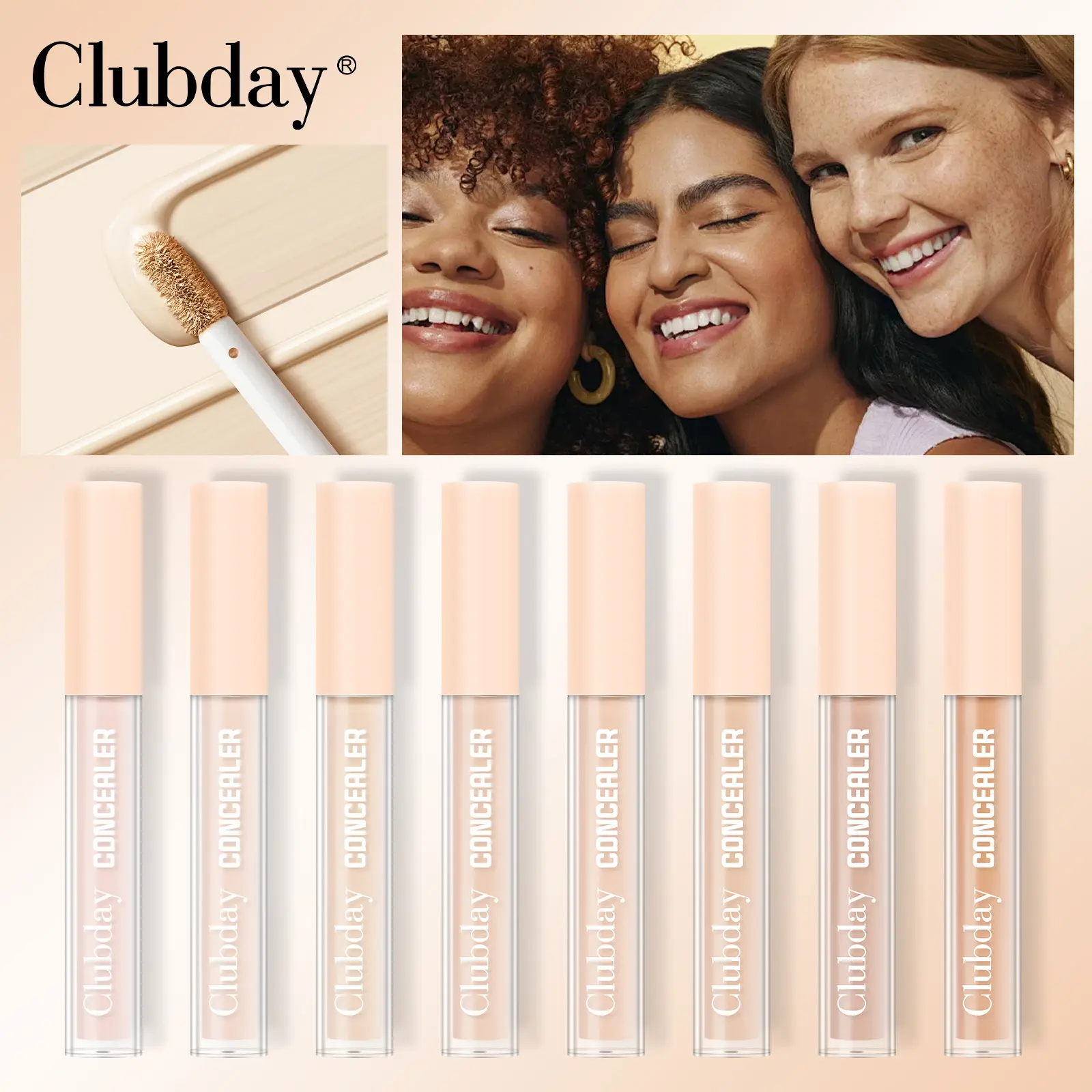 Makeup for concealing acne marks, eight-color concealer liquid, waterproof and long-lasting, facial contouring, dark eye circle concealer