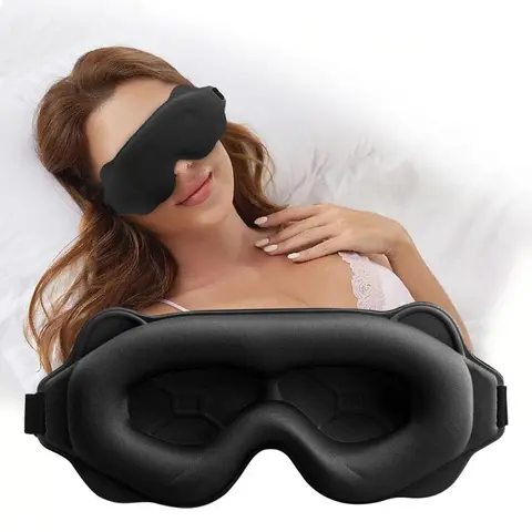 Unisex 3D Advanced Sleeping Eyemask for Adults - Gentle Fit, 100% Blackout, Soft Skin-Friendly Cover for Eyelash Extension Users (Sports & Outdoor Accessories, Face Covers & Mask)