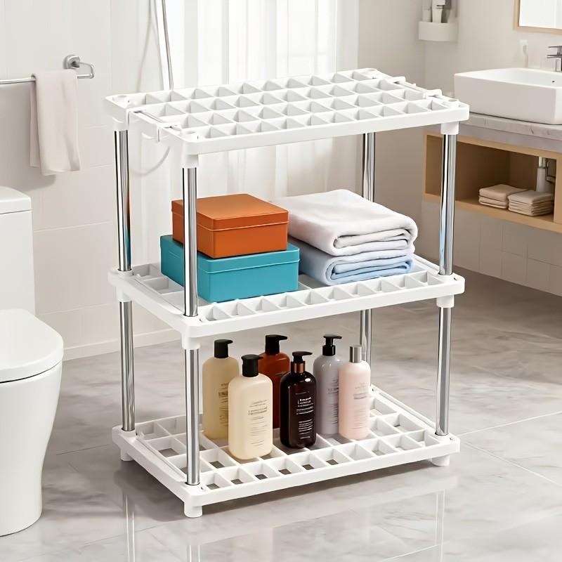 Multi-Purpose Storage Rack for Bathroom, Closet, Laundry Room, Standing Organizer, Large Capacity, Space-Saving Design
