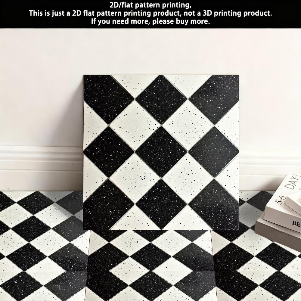 10 thickened self-adhesive floor stickers, PVC waterproof and wear-resistant leather floor stickers, art pattern, suitable for kitchen, bathroom, living room, floor installation, 11.81x11.81 inche