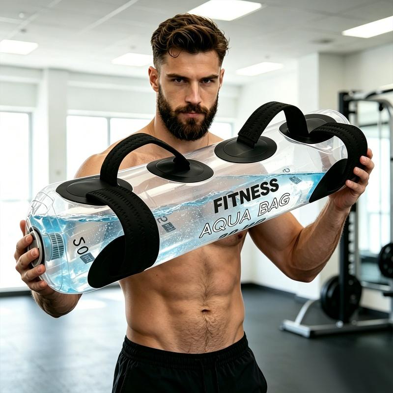 25kg Fitness Aqua Water Bag Portable Adjustable Weight Training Equipment Core Stability Strength Workout for Home Gym Squat Row Snatch Curl Jerk
