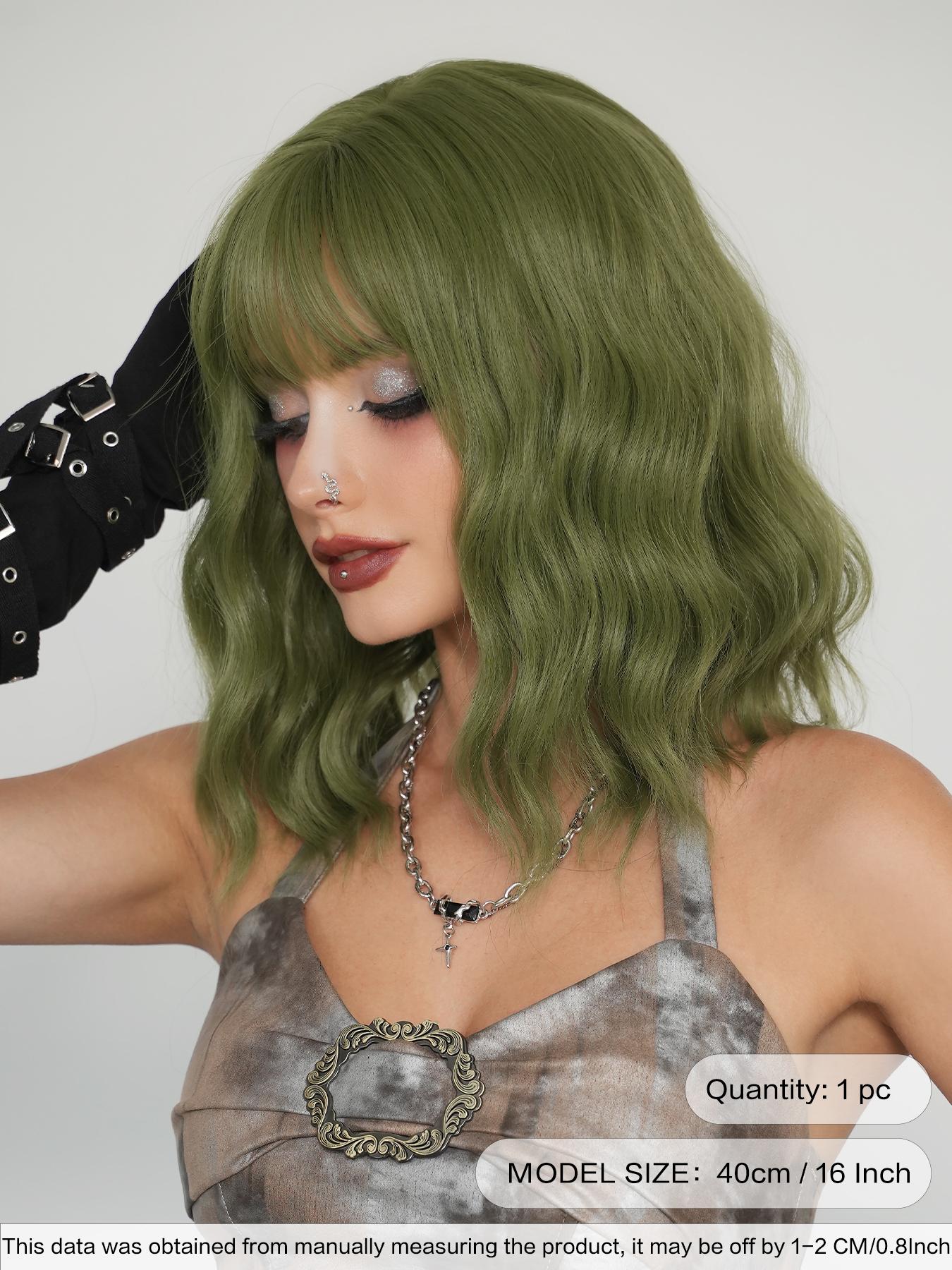 Two Tone Wig Silver Ash Pink Curly Wigs For Women 16 Inch Shoulder Length Wavy Wig With Bangs Synthetic Heat Resistant Fiber Beautiful Fluffy Wigs For Girls Daily Party Cosplay Use Beginner Birthday Gifts Synthetic Wavy Hairstyle ( Black Highlight Hair )