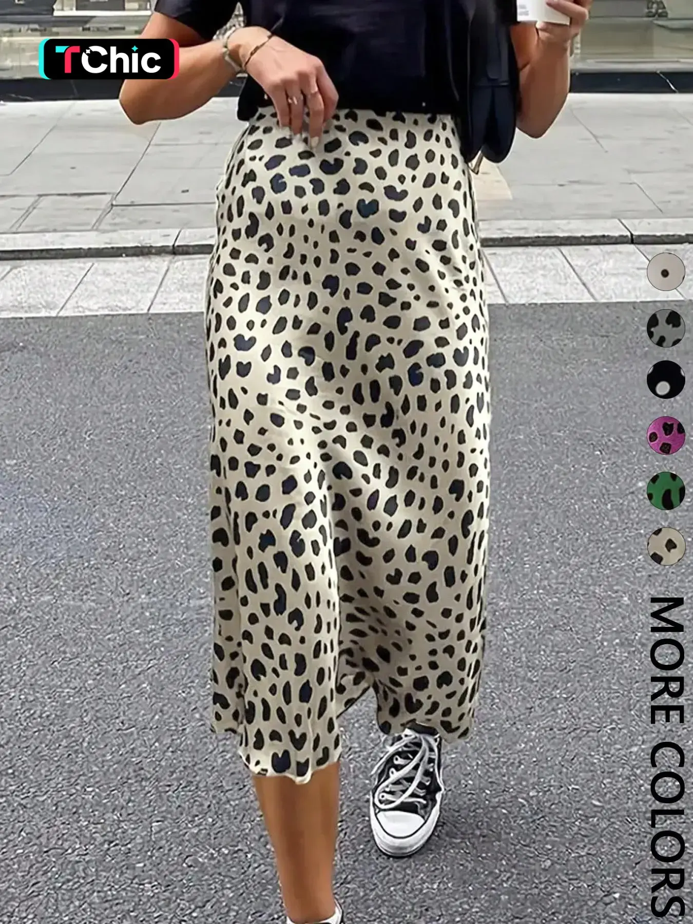 1 Piece Women Leopard Print Skirt Bottom Zipper ，Multiple Color Options, Suitable For Party, Office, Short Skirt, Music Festival, Casual Outdoor, Street Fashion, Autumn, School, Boho Casual Skirts