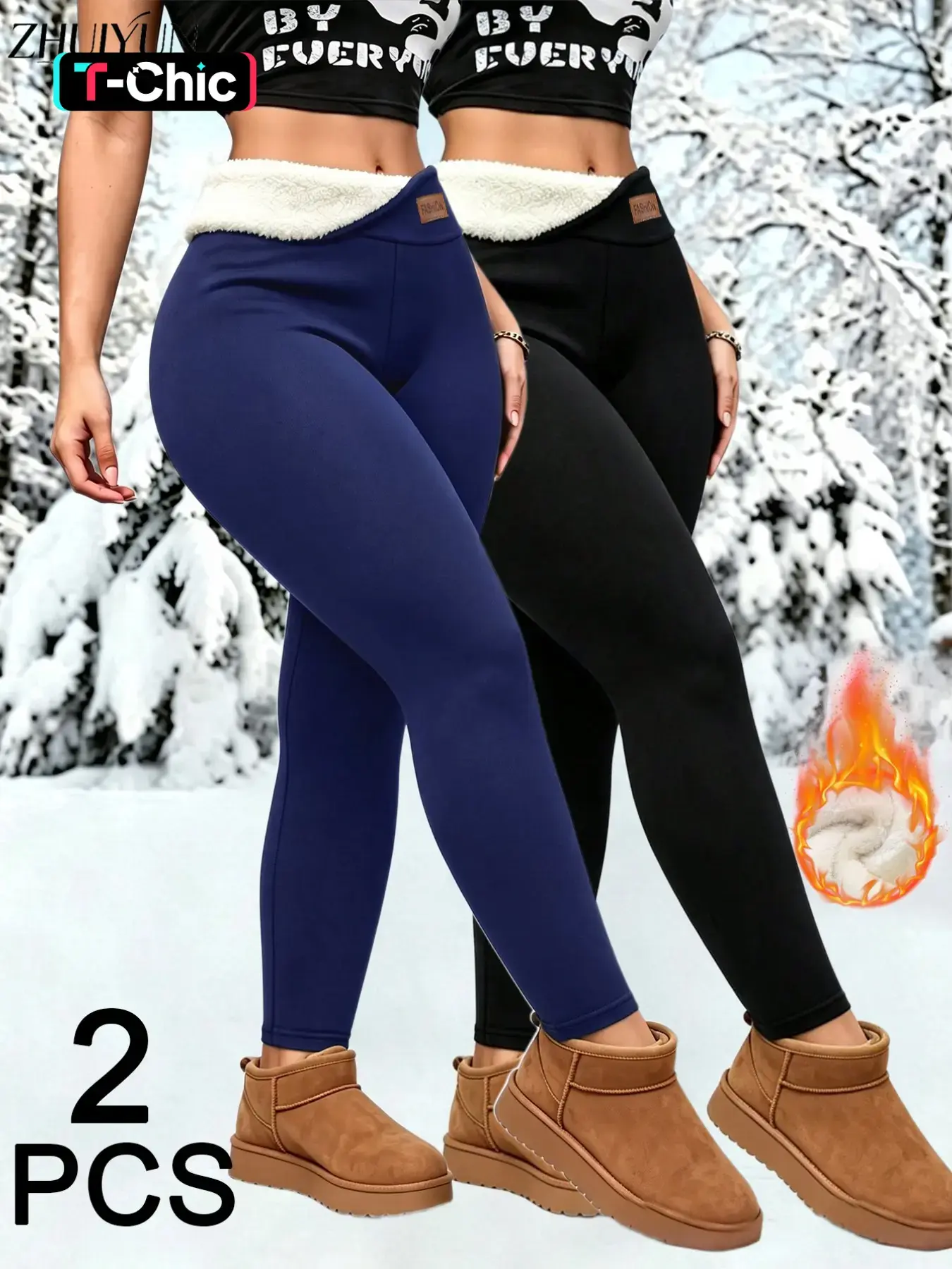 2-Pack Fall Winter New Sheepskin Warm Yoga Sports Tight Pants, Casual Plaid Bottoms for Gym Training, Outdoor Running & Daily Wear