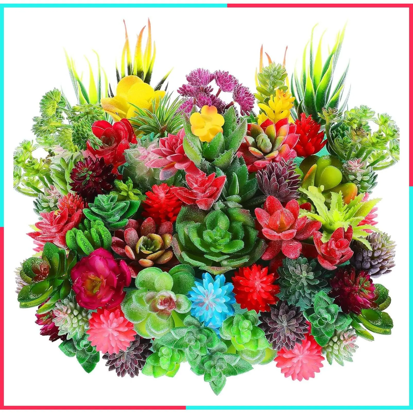50 Pcs Mini Artificial Succulents Plants Bulk, Normal Style