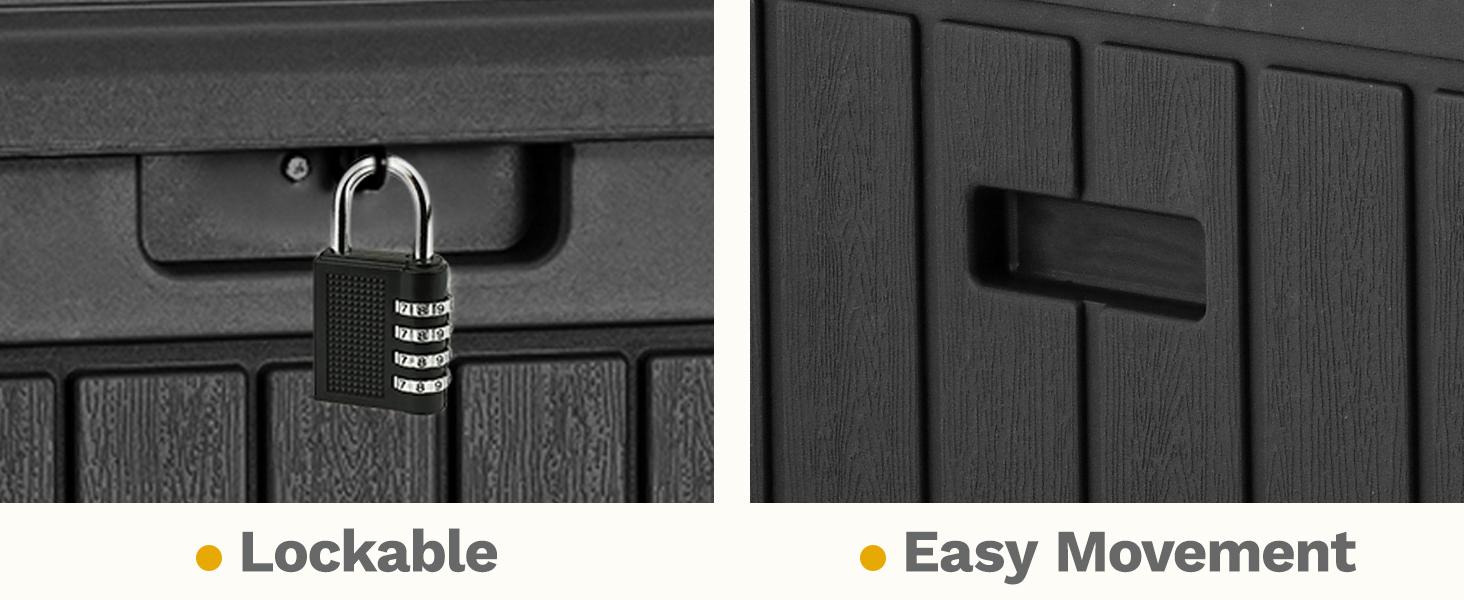 Yitahome 90 Gallon Resin Outdoor Storage Box, XXL Double-Wall Waterproof Deck Box, Doubles as Table or Seating, with 450 lbs Capacity, Lockable