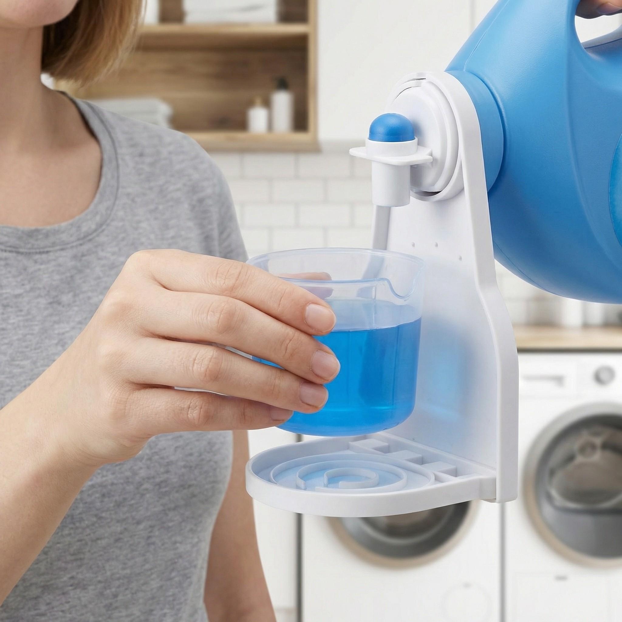 2-Piece Laundry Solution Set, Spill-Proof Liquid Detergent Cup Holder, Simplifies Cleaning Effortlessly, Ideal for Home Use