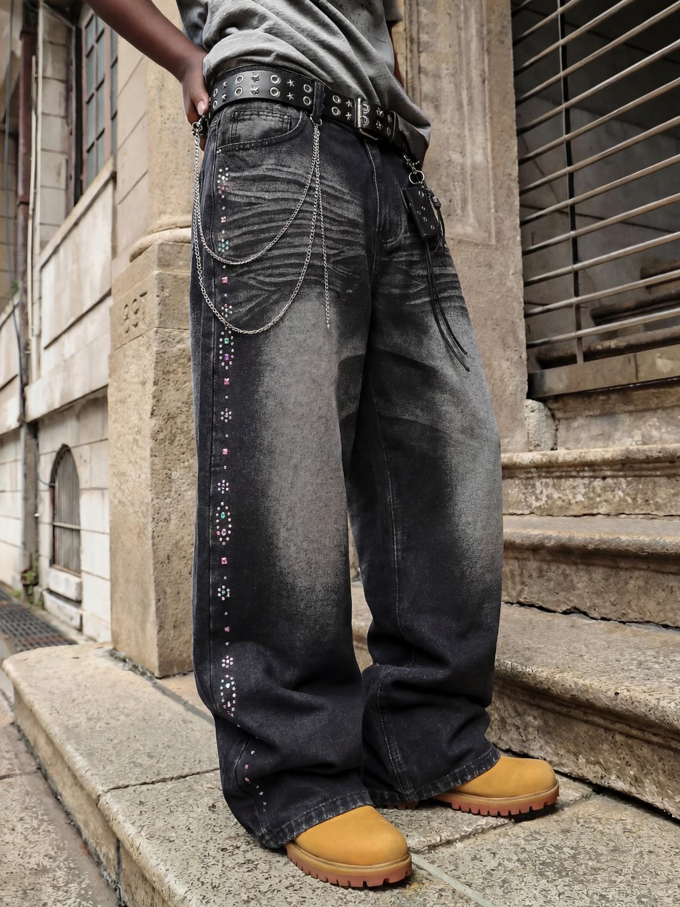 Four-Season Washed Vintage Loose Straight Leg Jeans, Y2K Street Style Denim Jeans, Perfect Gift for Husband and Boyfriend