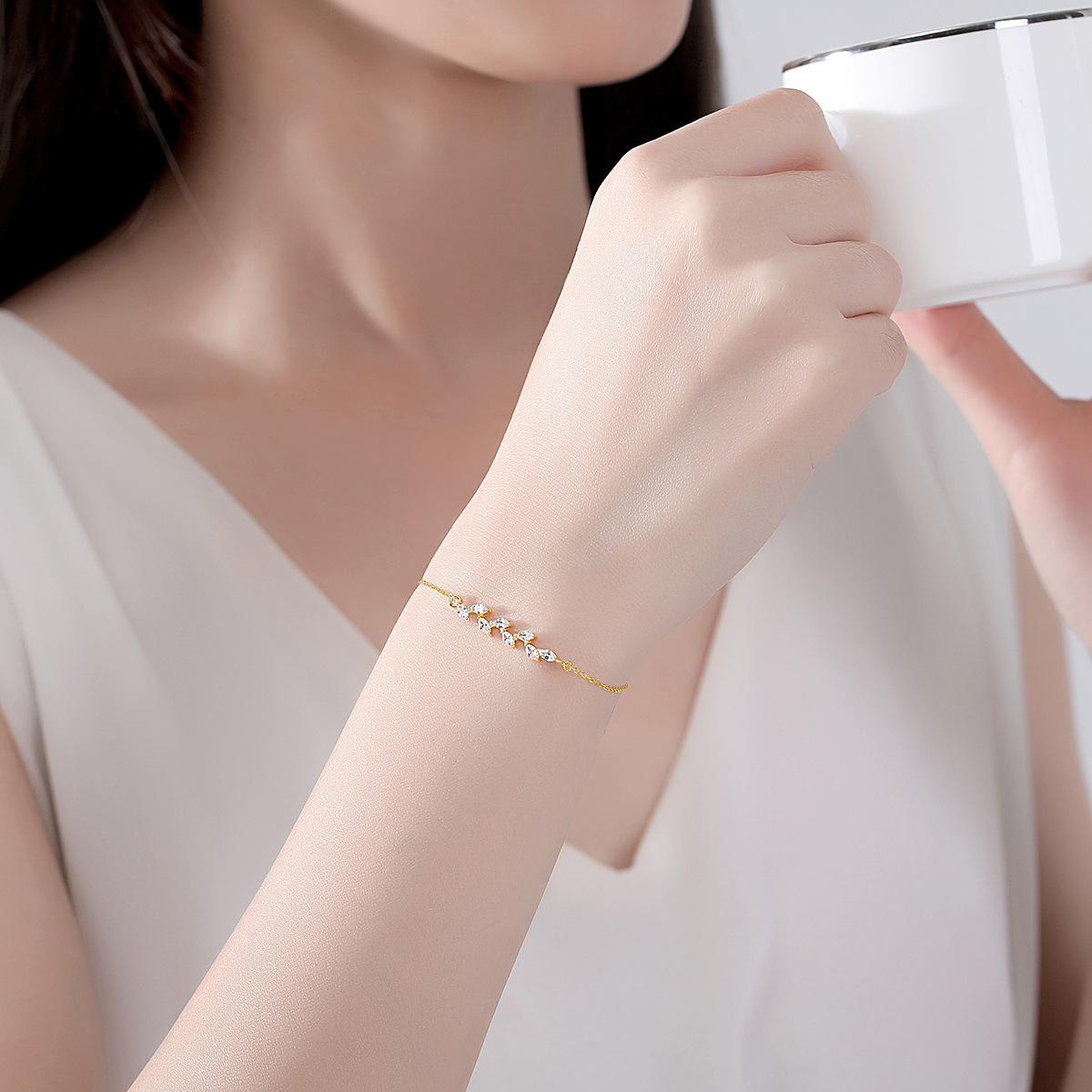 EAMTI 925 Sterling Silver Cubic Zirconia Olive Branch Bracelet Jewelry Gifts for Women Mother's Day/Birthday/Anniversary Day/Valentine’s Day EAMTI 925 Sterling Silver Cubic Zirconia Olive Branch Bracelet Jewelry Gifts for Women Mother's Day/Birthday/Anniversary Day/Valentine’s Day