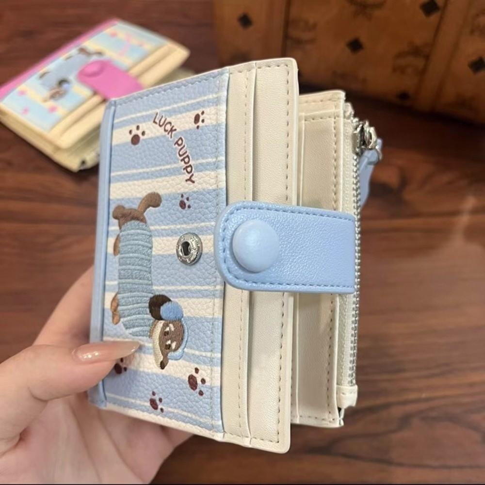 Lightweight Short Wallet with Dachshund Print for Women, Minimalist PU Leather Foldable Design, Fashionable Card Holder with Multiple Card Slots, Card Slot, Wallets For Women