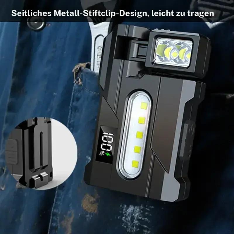 Edc Keychain Light Adjustable Tactical Flashlights USB-C Rechargeable Rotating Head Clip Ipx5 Waterproof 7 Modes for Hiking Running Outdoor Emergencies