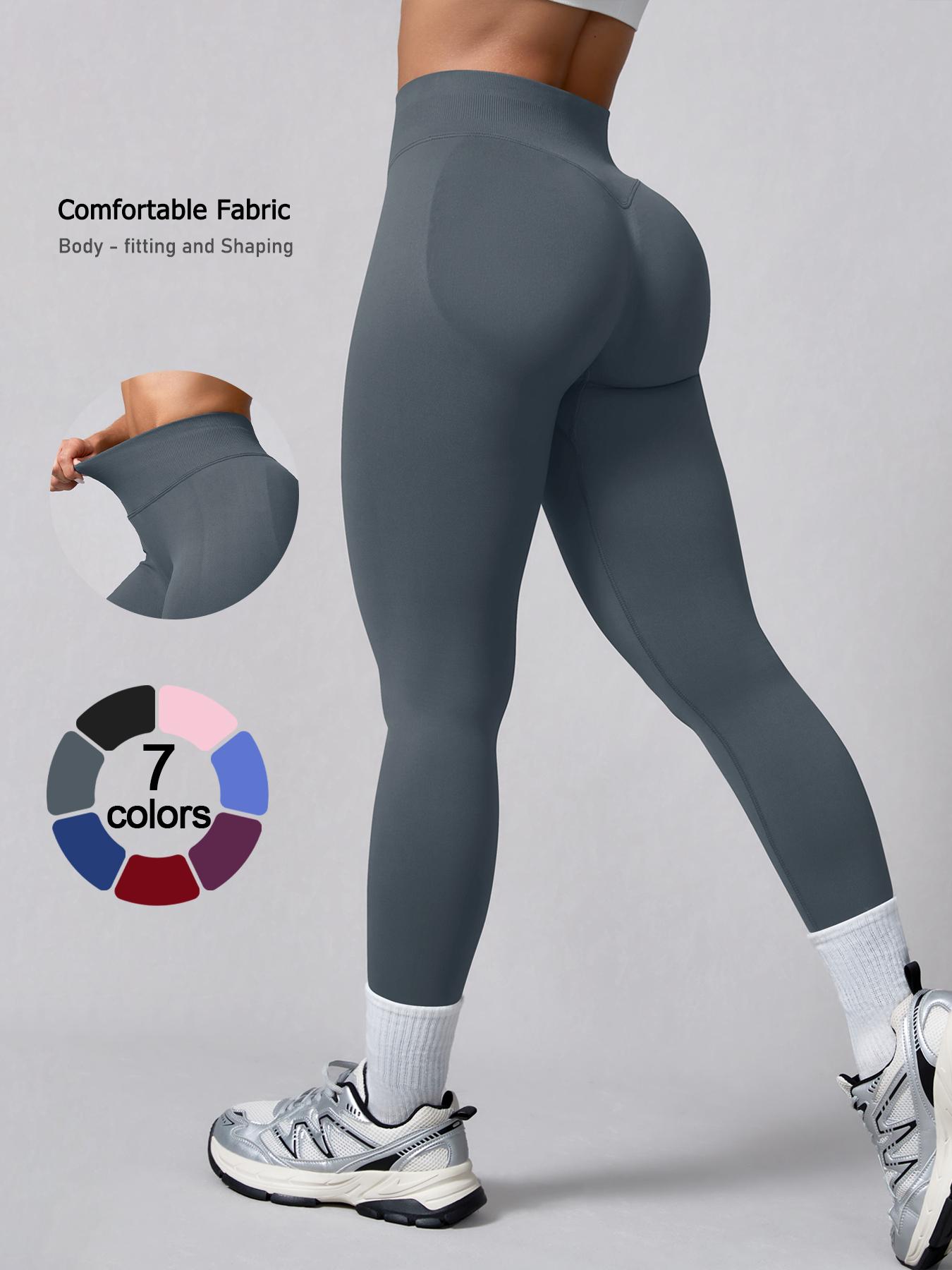 Women's Seamless High-Waisted Sporty Leggings, Gym Fitness Leggings, Tight-Fitting Knit Fabric, Butt-Lifting Yoga Pants for All Seasons, Seamless Workout Leggings