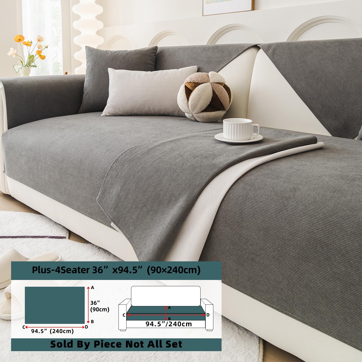 chenille waterproof sofa cushion, Sofa Protector, Soft Sofa Protector, Elastic Sofa Slipcover, suitable for all seasons, with a French cream style, anti-slip and cat scratch resistant, machine washable, for home decoration