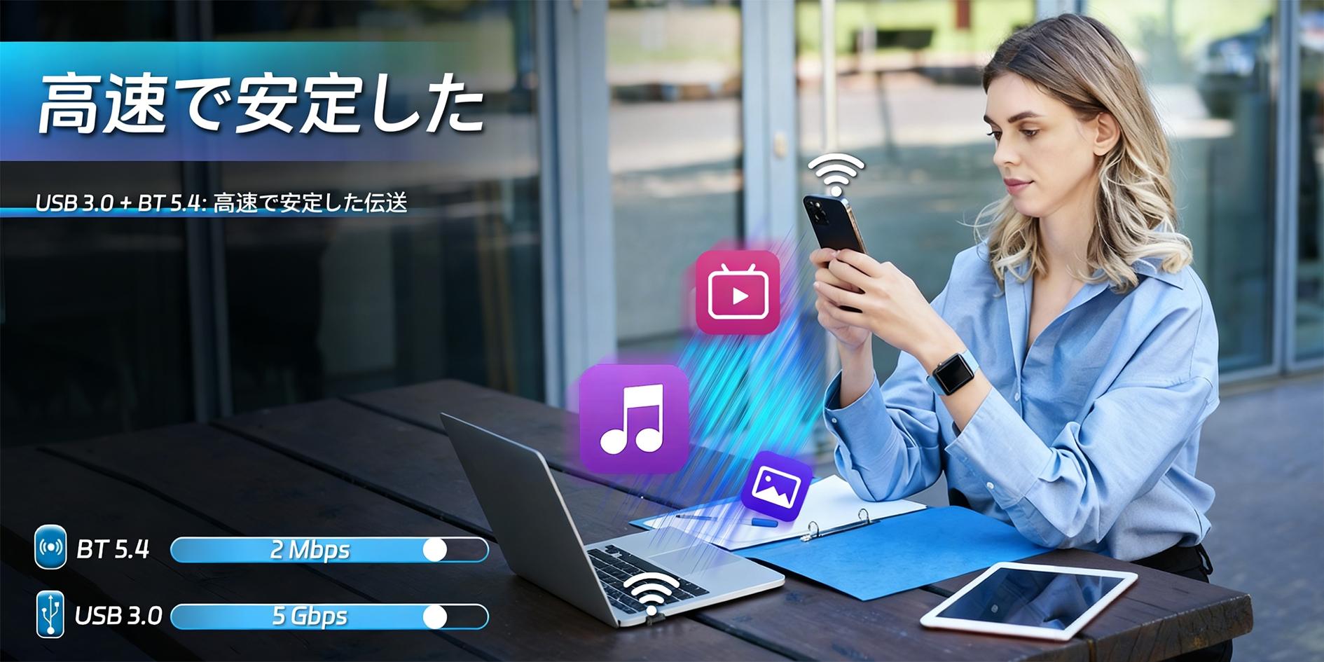 USB Bluetooth Adapter for PC Bluetooth 5.4 Dongle Receiver, Plug and Play, Compatible with Windows 11/10/8.1, Receiver Dongle, Aftermarket Accessory, Sub Device, Bluetooth, Compact