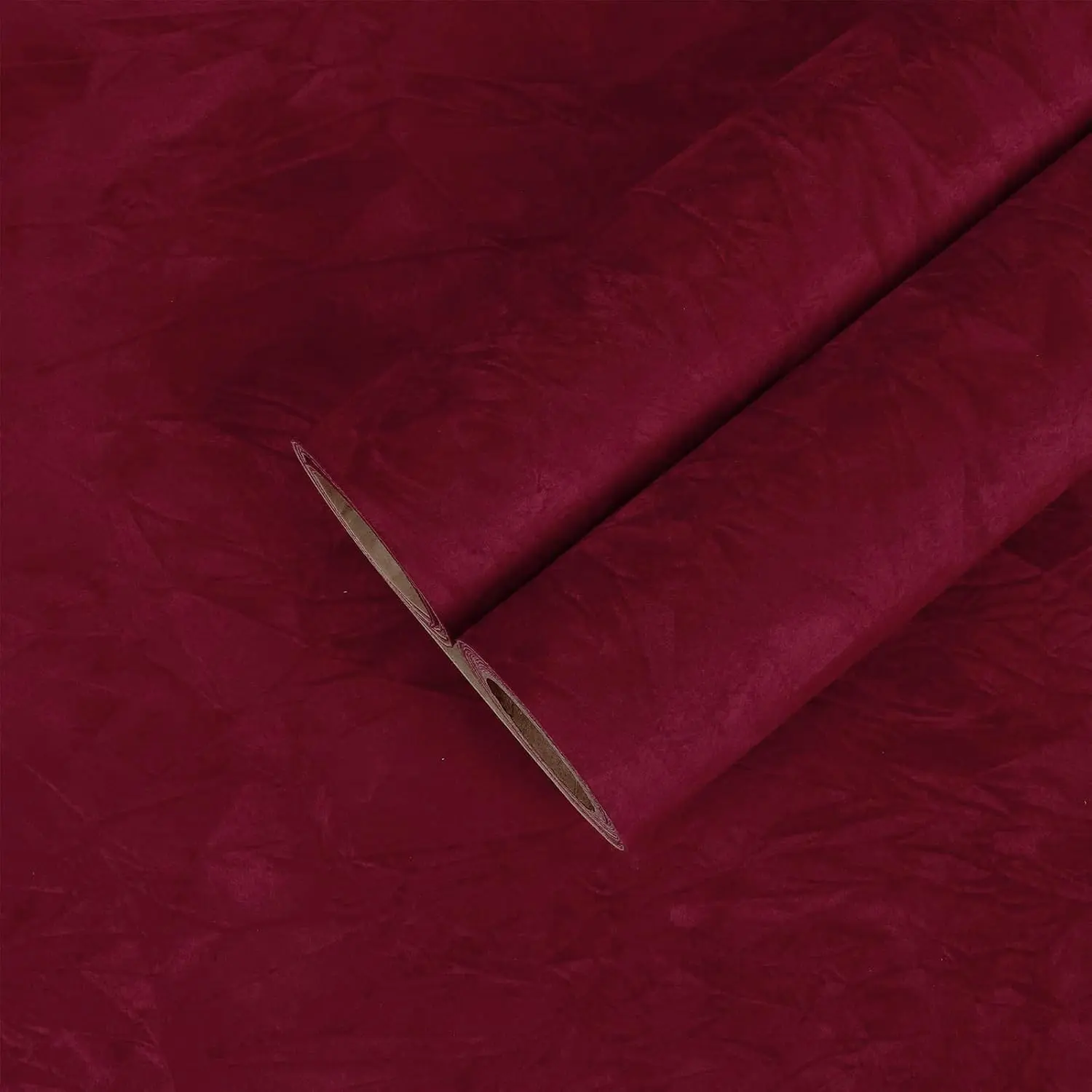 12''x100'' Dark Red Self Adhesive Velvet Flocking Liner Sheet Soft Velvet Flock Contact Paper for Jewelry Colored Thick Fabric Wallpaper Peel and Stick Velvet Lining for Drawers DIY Projects