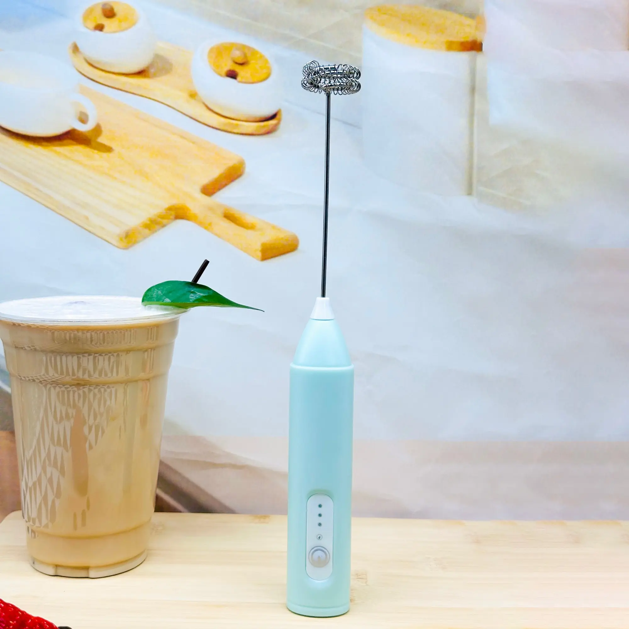 USB Rechargeable Coffee Frother, Cordless Milk Frother, 1 Count Handheld Electric Milk Frother, Drink Mixer for Coffee, Milk, Lattes, Cappuccino, Frappe, Matcha, Hot Chocolate, Coffee Equipment