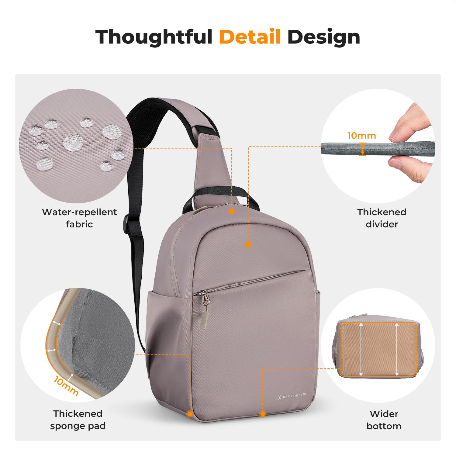 K&F CONCEPT Small Camera Bag for Photographer, Camera Sling Crossbody bag for DSLR/SLR/Mirrorless Camera, Compact Camera Case for Men and Women