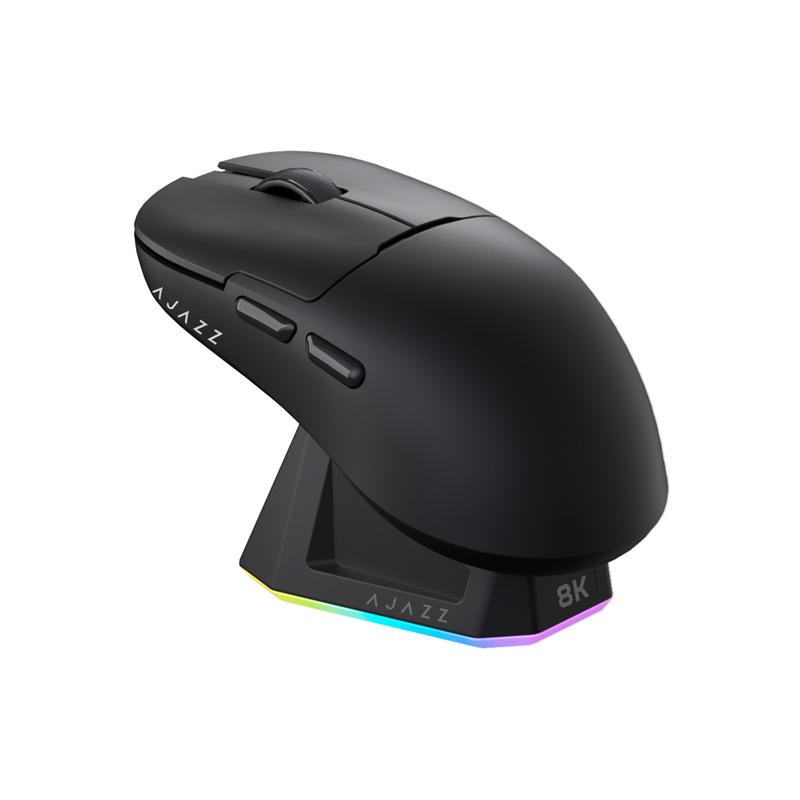 AJAZZ AJ159 PRO wireless mouse PAW3395 sensor corresponding fast DPI26000 advanced magnetic charging base wireless 8K the third mock examination 2.4G+Wired+BT support multi system suitable for E-sports games and office