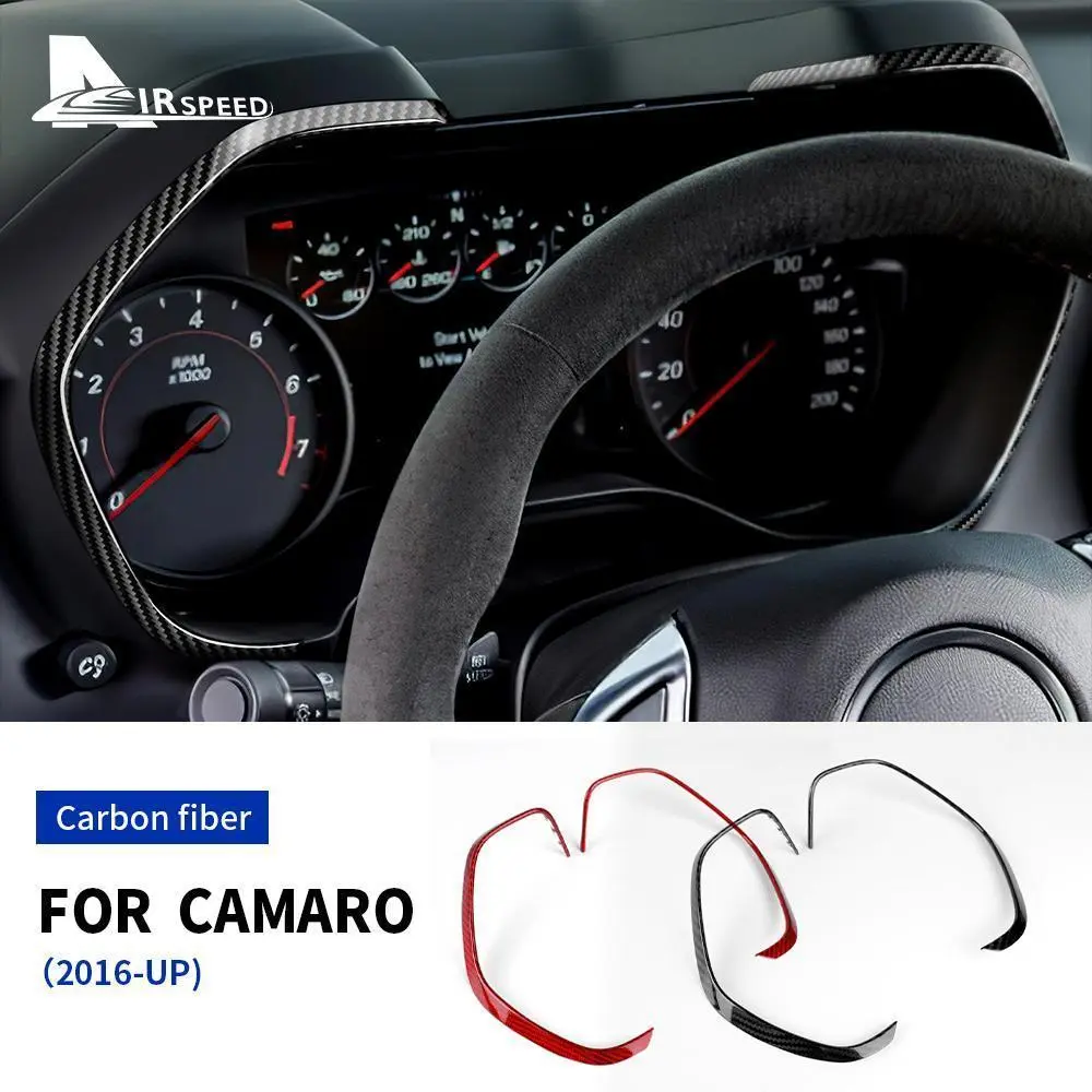 Real Hard Carbon Fiber For Chevrolet Camaro 2016 2017 2018 2019 2020 2021 2022 2023 Dashboard Frame Sticker Interior Accessories