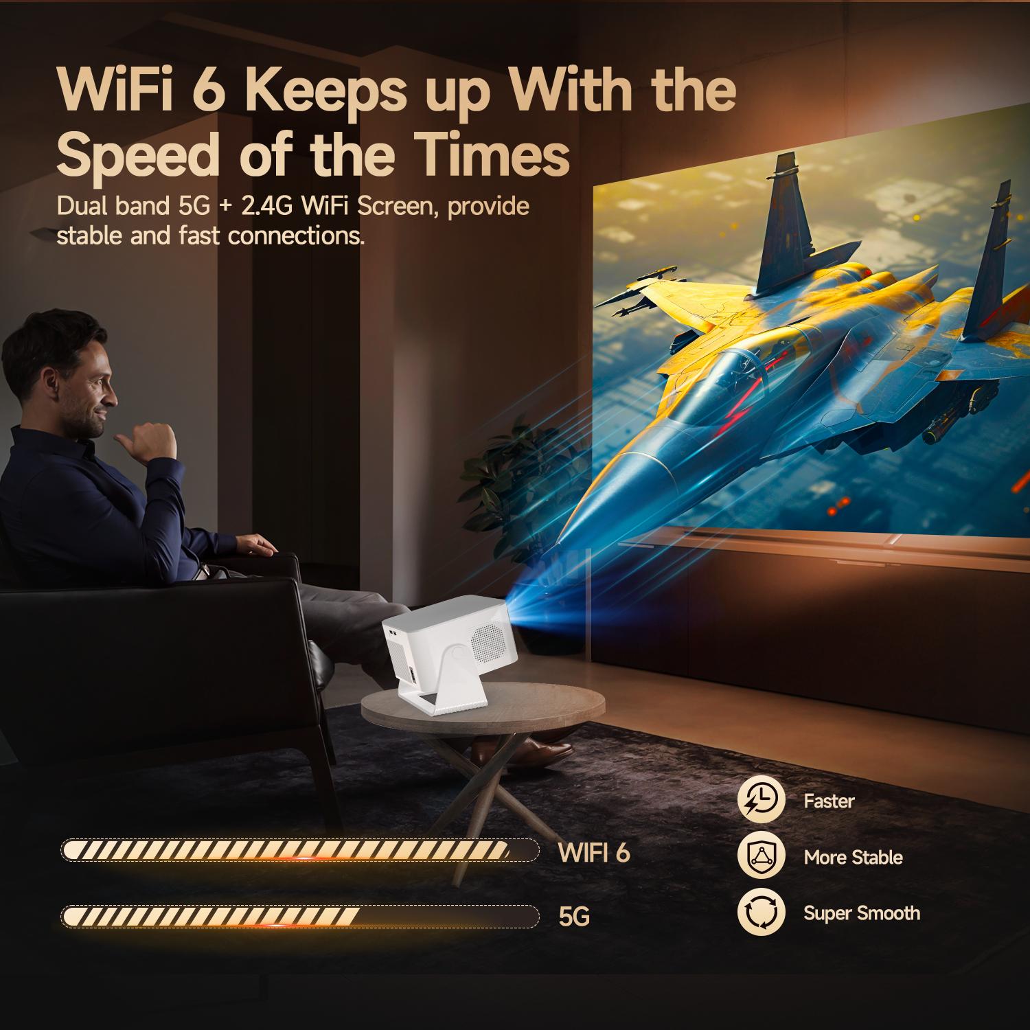 [US Warehouse] Magcubic HY350MAX 900ANSI Projector Auto Focus 8K Decode Android 14 Allwinner H726 Built-in 15W HiFi Speaker Dual WiFi6 BT5.4 Native 1080P 1.0:1 short Throw Portable Smart Projector For Home Cinema Movie Night Summervibes