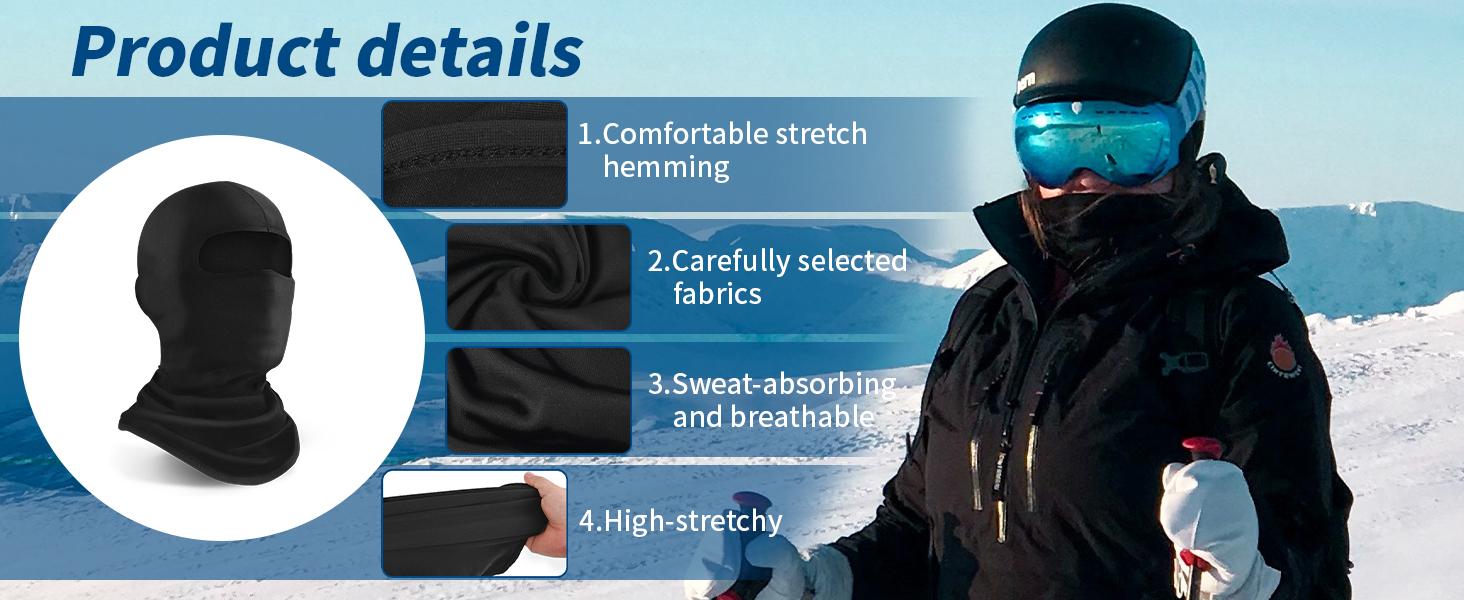 Balaclava Face Mask for Men and Women One Size Distressed  Full Face Knitted Ski Mask,Windproof Cool Snowboarding Motorcycle UV Protection Hat