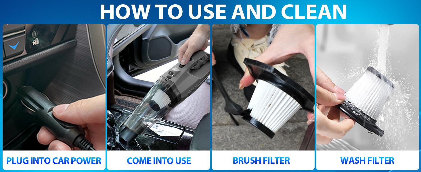 THINKWORK Car Cleaning Kit with 8000PA High Power Vacuum, 21-Piece Set for Spotless Interior, Includes Brushes & Microfiber Towel, Ideal Gift for Car Enthusiasts - Automobile Cleaner