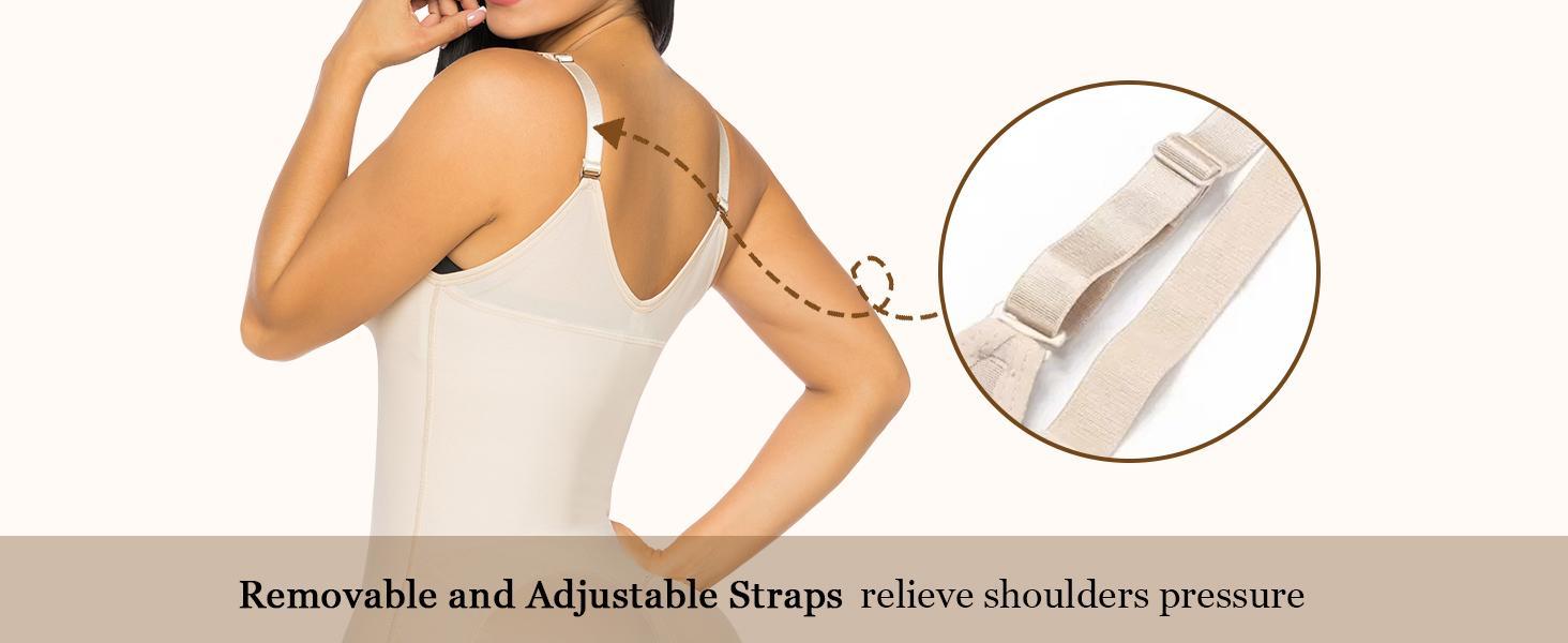 YIANNA Fajas Colombianas Shapewear for Women Tummy Control  Garment with Zipper Crotch Adjustable Strap Bodysuit Basic Minimalist Black SpringStatements